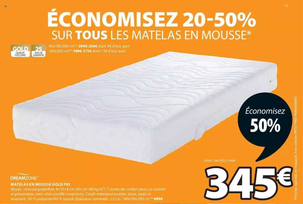 Matelas En Mousse Gold F95 Dreamzone
