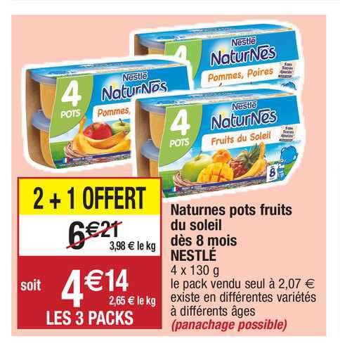 naturnes pots fruits du soleil dès 8 mois nestlé