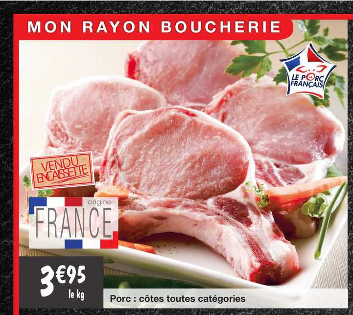 porc : côtes toutes catégories