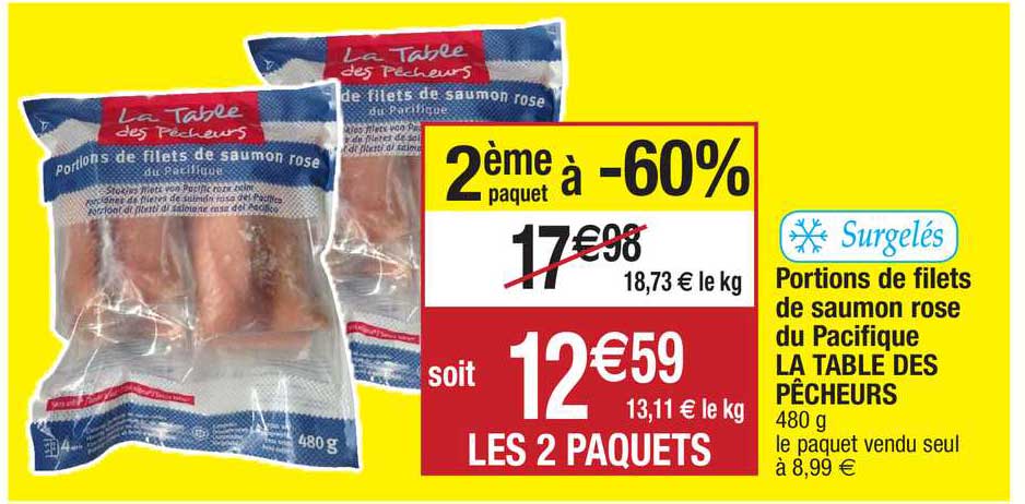 portions de filets de saumon rose du pacifique la table des pêcheurs