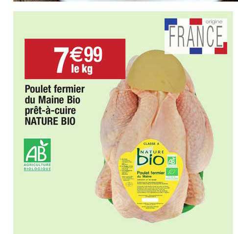poulet fermier du maine bio prêt-à-cuire nature bio