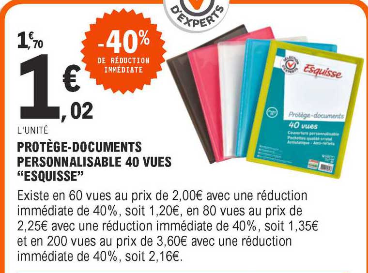 protège-documents personnalisable 40 vues "esquisse"