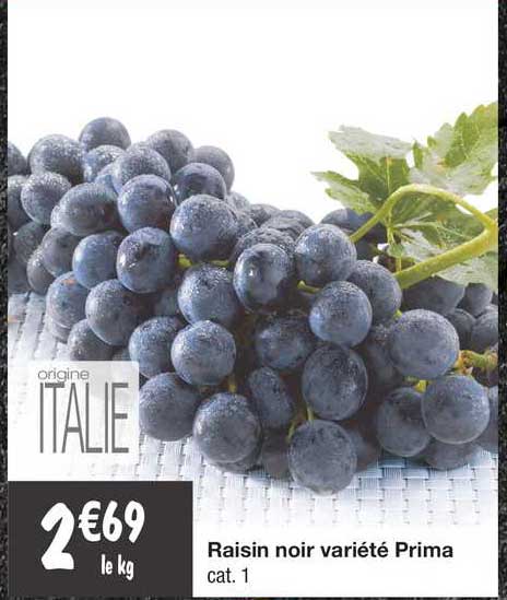 raisin noir variété prima