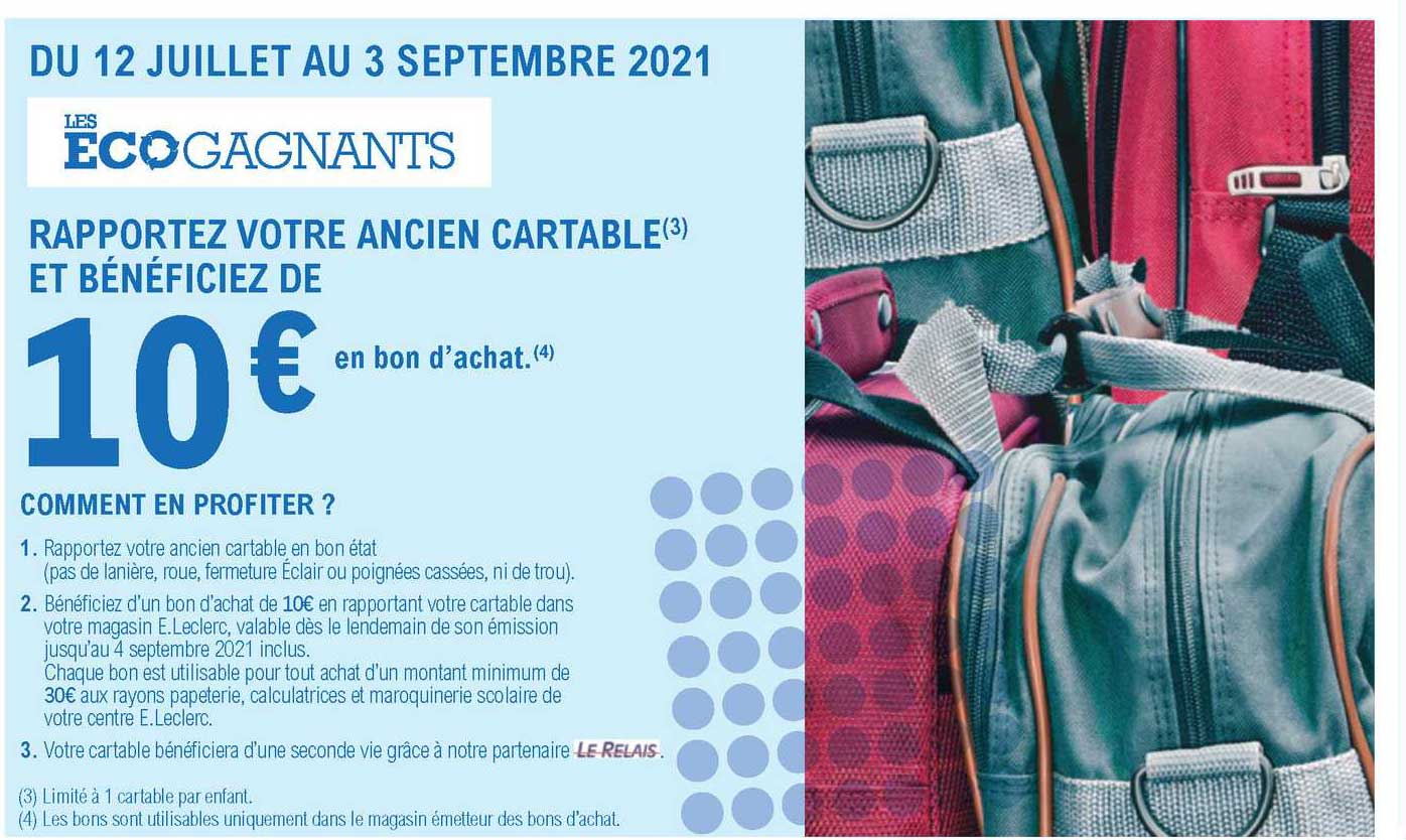 rapportez votre ancien cartable