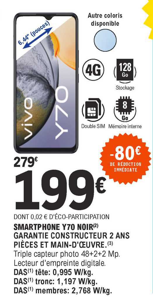 Smartphone Y70 Noir Vivo