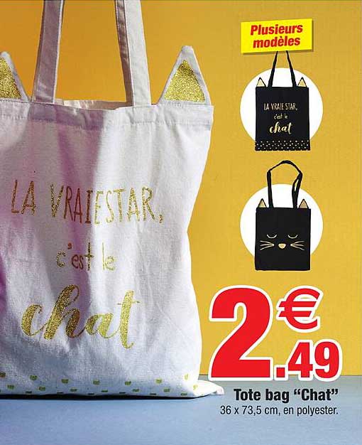 tote bag "chat"