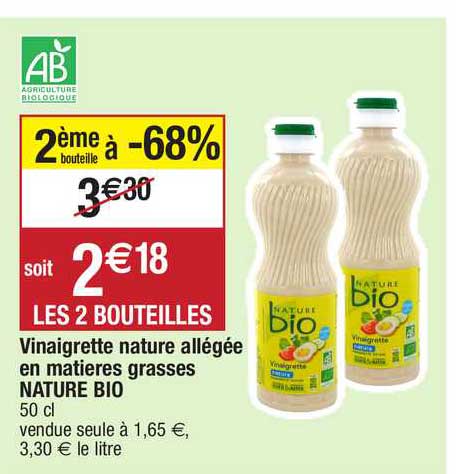 Vinaigrette Nature Allégée En Matières Grasses Nature Bio