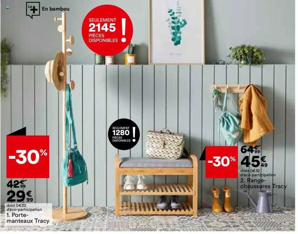 1. porte-manteaux tracy, 2. range chaussures tracy