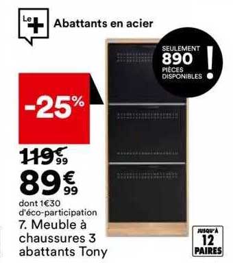7. meubles à chaussures 3 abattants tony