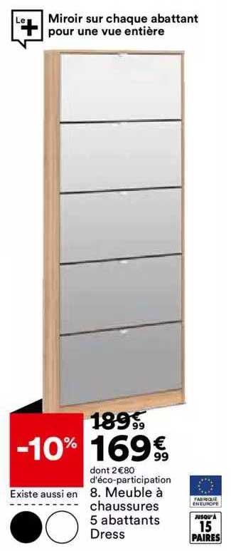 8. meuble à chaussures 5 abattants dress