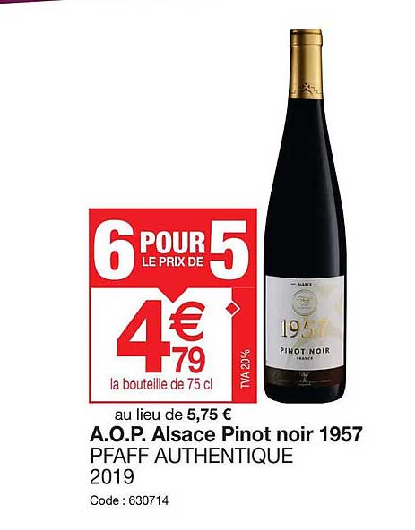 a.o.p alsace pinot noir 1957 pfaff authentique 2019