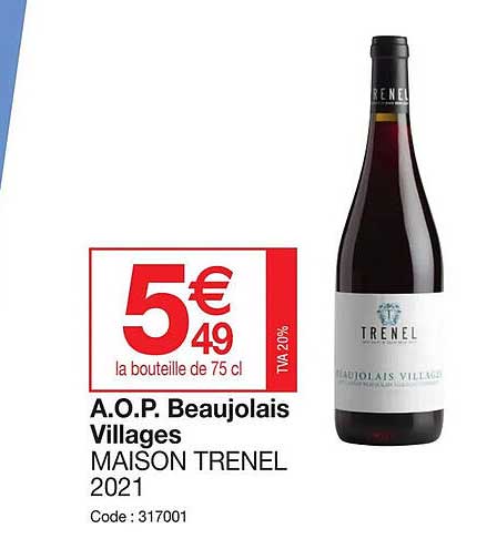 a.o.p beaujolais villages maison trenel 2021
