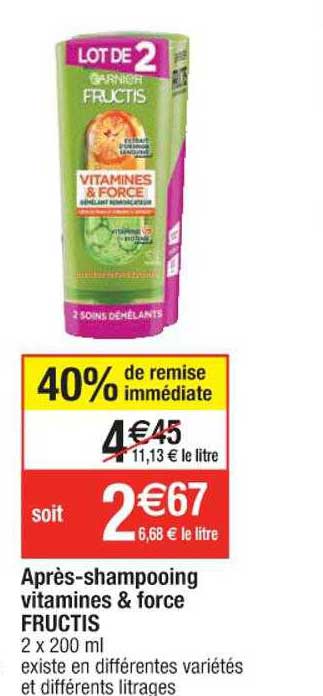 après-shampooing vitamines & force fructis
