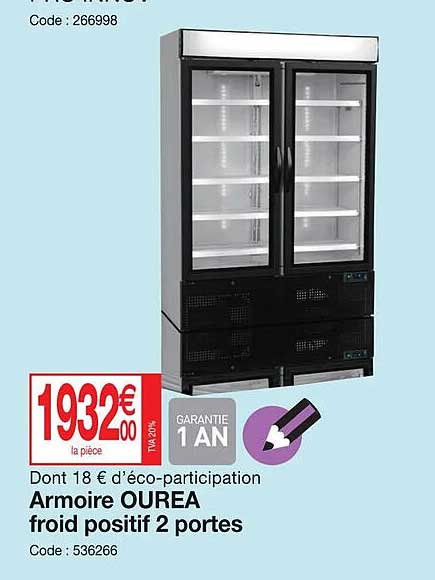 armoire ourea froid positif 2 portes