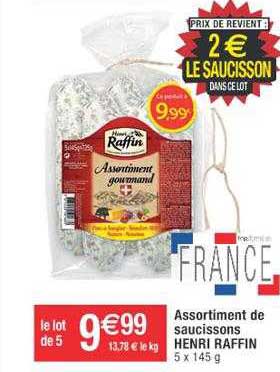 assortiment de saucissons henri raffin