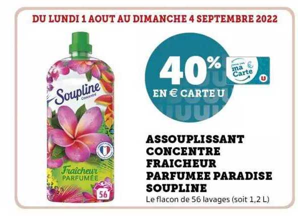assouplissant concentré fraîcheur parfumée paradise soupline