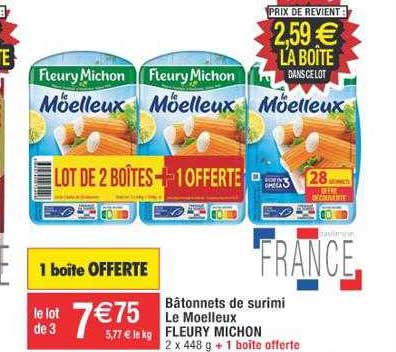bâtonnets de surimi le moelleux fleury michon