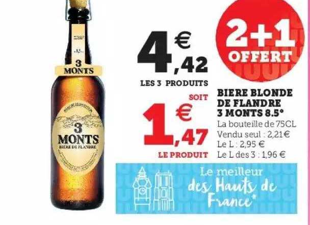 bière blonde de flandre 3 monts 8.5°