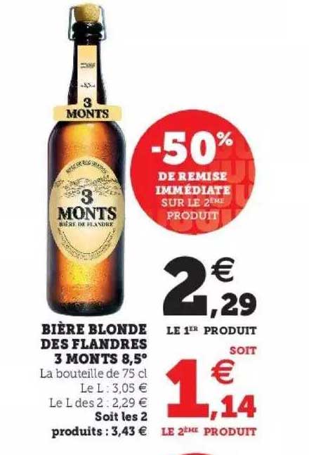 bière blonde des flandres 3 monts 8,5°