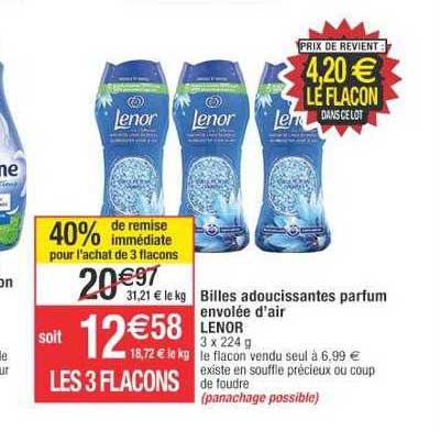 Billes Adoucissantes Parfum Envolée D'air Lenor