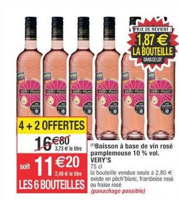 boisson à base de vin rosé pamplemouse 10% vol. very's