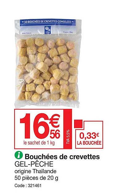 bouchées de crevettes gel-pêche