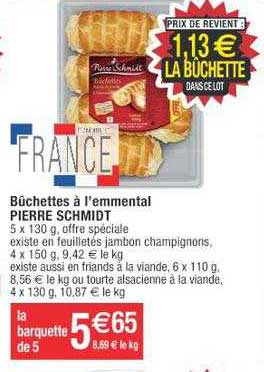 bûchettes à l'emmental pierre schmidt