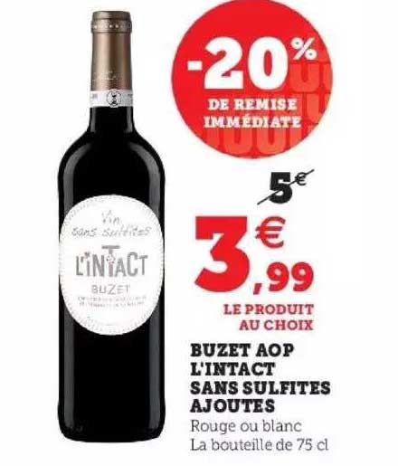 buzet aop l'intact sans sulfites ajoutes
