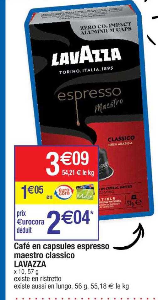 café en capsules espresso maestro classico lavazza