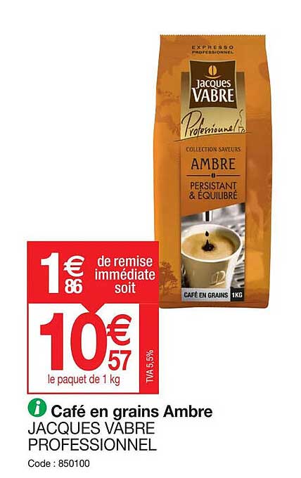 café en grains ambre jacques vabre professionnel