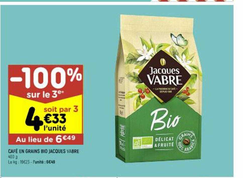 café en grains bio jacques vabre