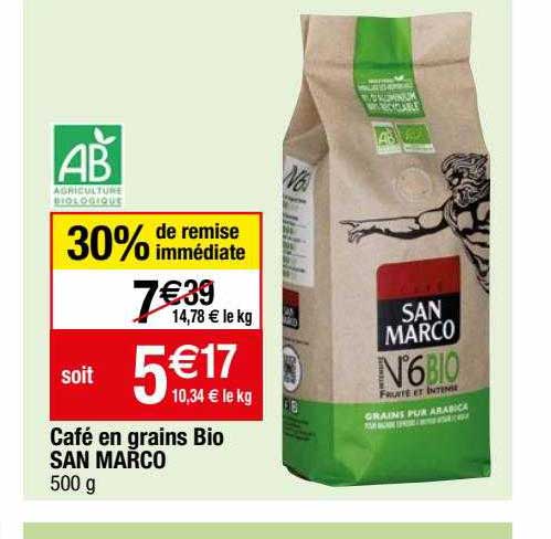 café en grains bio san marco