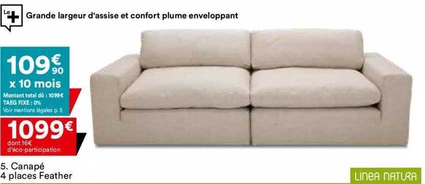 canapé 4 places feather