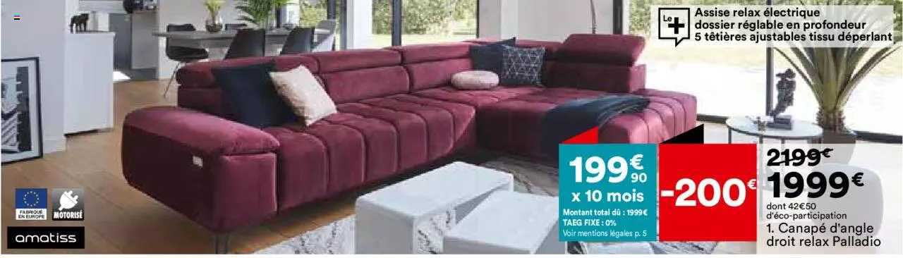 Canapé D'angle Droit Relax Palladio