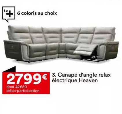 Canapé D'angle Relax électrique Heaven