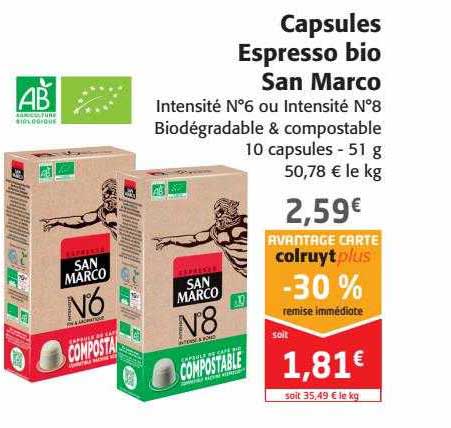 capsules espresso bio san marco