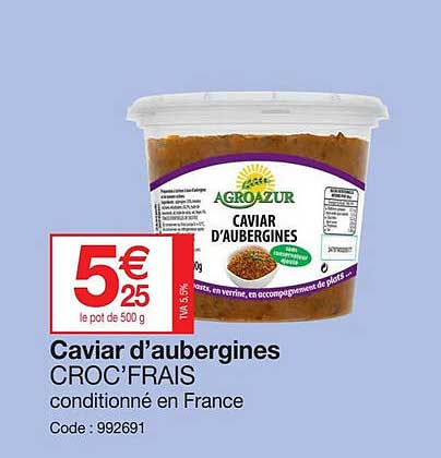 caviar d'aubergines croc'frais