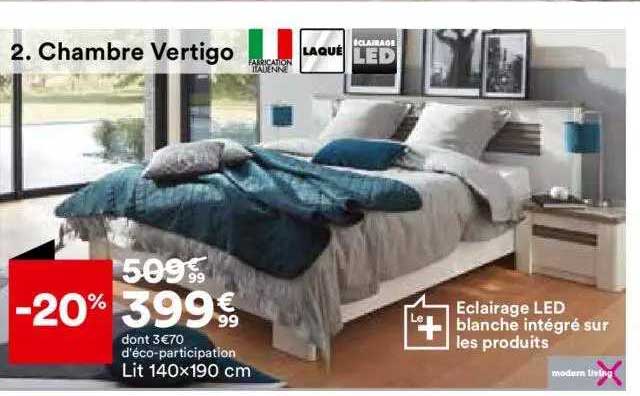 chambre vertigo lit 140x190cm