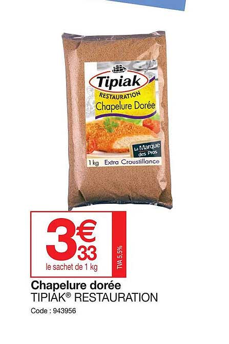 chapelure dorée tipiak restauration