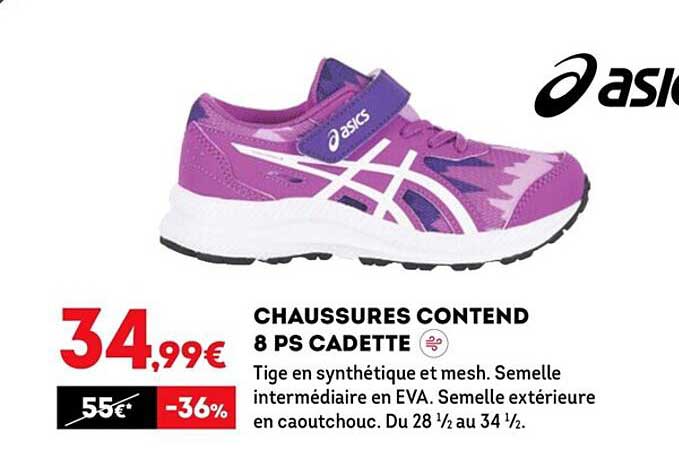 chassures contend 8 ps cadette asics