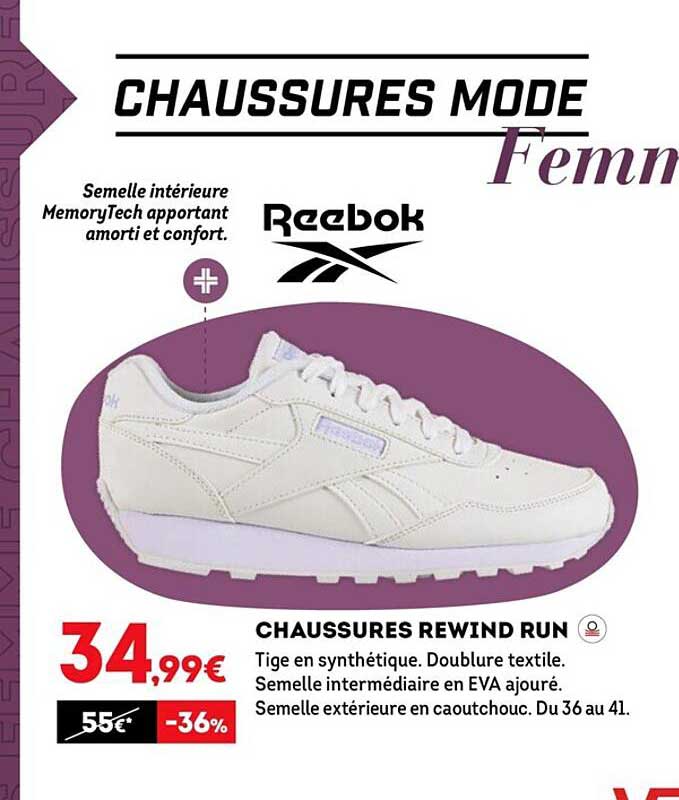 chaussures rewind run reebok