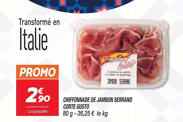 chiffonnade de jambon serrano corte gusto