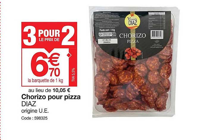 chorizo pour pizza diaz