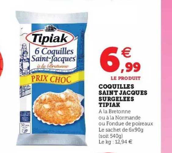 coquilles saint jacques surgelées tipiak