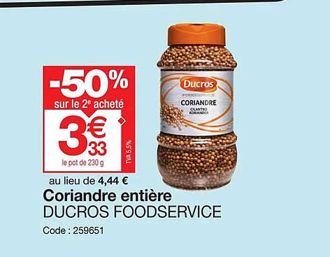 coriandre entière ducros foodservice