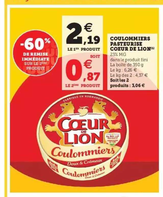 Coulommiers Pasteurise Cœur De Lion