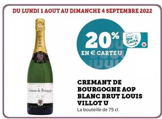 crémant de bourgogne aop blanc brut louis villot u