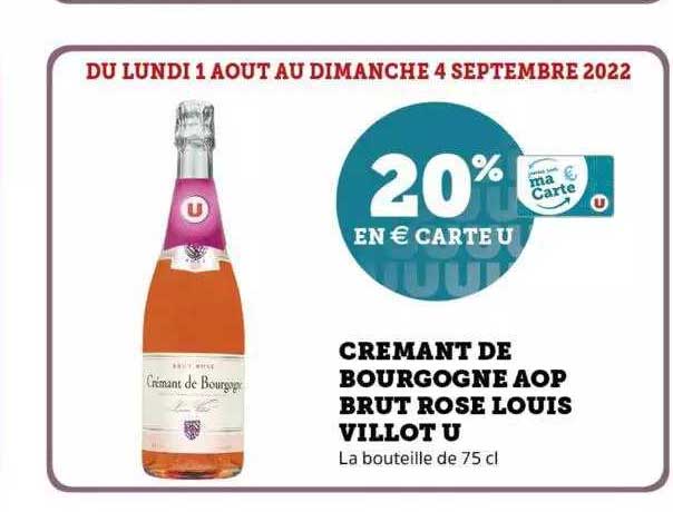 crémant de bourgogne aop brut rose louis villot u