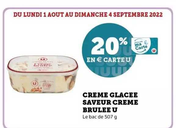 crème glacée saveur crème brulée u