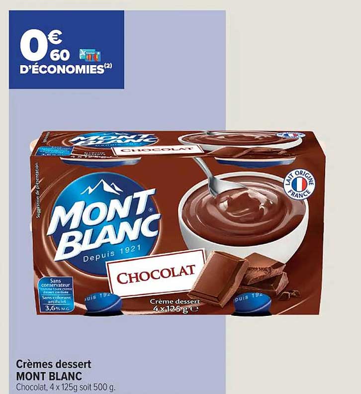 Crémes Dessert Mont Blanc